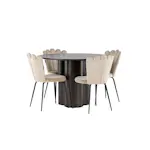 Spisegruppe Venture Home Olivia Ø 110 cm med 4 Limhamn Stoler