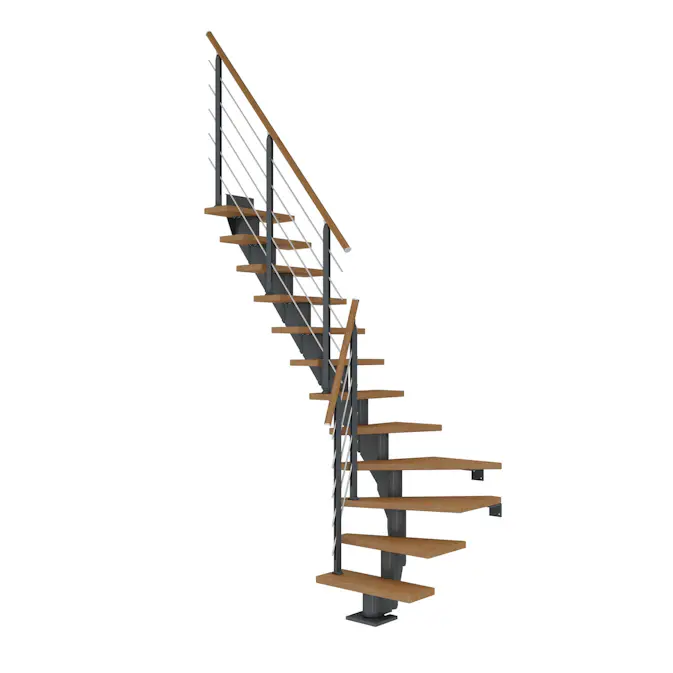 Plassbesparende Trapp Dolle Frankfurt Eik Oljet 1/4-Sving Design