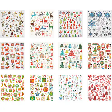 Klistremerker Creativ Company Jul 15x16,5 cm 12 Ark/1 Pk