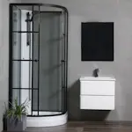 Dusjkabinett Bathlife Betrakta 80x80 Svart/Hvit