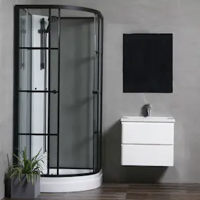 Dusjkabinett Bathlife Betrakta 80x80 Svart/Hvit