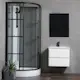 Dusjkabinett Bathlife Betrakta 80x80 Svart/Hvit