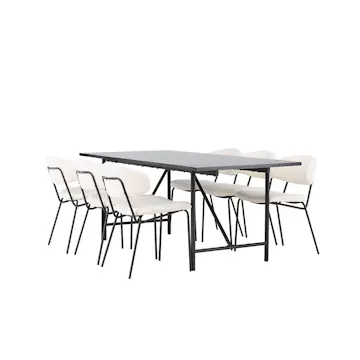 Spisegruppe Venture Home Astrid med 6 Chico Stoler