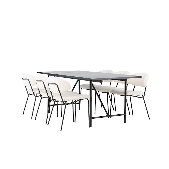 Spisegruppe Venture Home Astrid med 6 Chico Stoler
