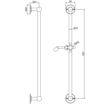 Dusjstang til Hånddusj Burlington V33