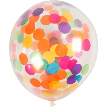 Ballonger Creativ Company med Konfetti Transparente Runde 23 cm 4 stk/1 Pk
