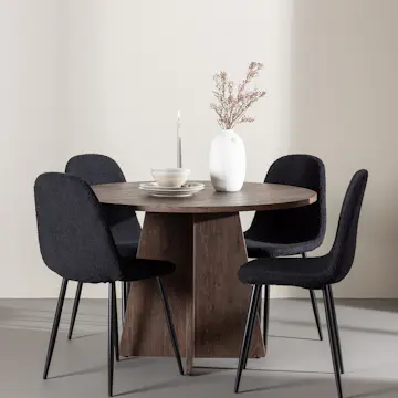 Spisegruppe Venture Home Bootcut Ø110 med 4 stk Polar Stoler Teddy