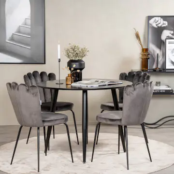 Spisegruppe Venture Home Plaza med 4stk Limhamn Stoler