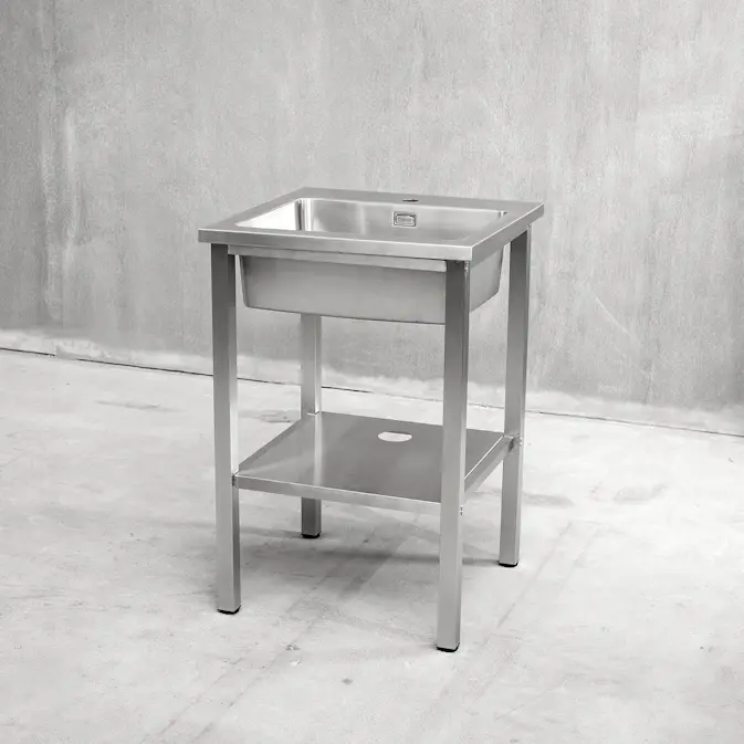 Benkestativ Vilan Stainless Variant Stativ og Underhylle med Hull