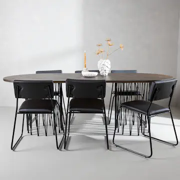 Spisegruppe furniture/fashion Stone med 6 Kenth Stoler
