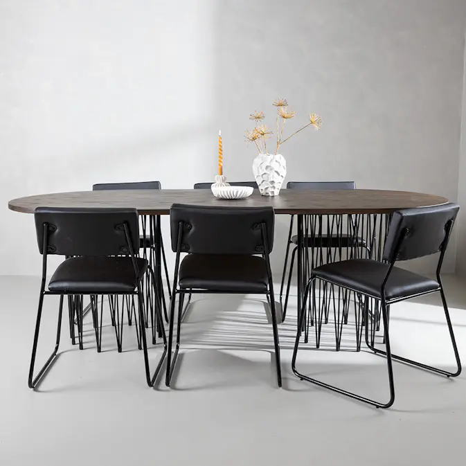 Spisegruppe furniture/fashion Stone med 6 Kenth Stoler