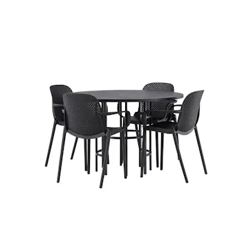 Spisegruppe Venture Home Copenhagen Ø 115 cm med 4 Baltimore Stoler