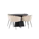 Spisegruppe Venture Home Bootcut Ø110 cm med 4 Limhamn Stoler