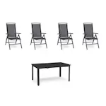 Spisegruppe Hage Hillerstorp Nydala 4stk Posisjonstoler med Utrekkbart Hagebord 90x150-200 cm