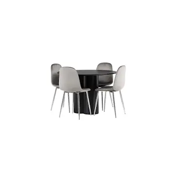 Spisegruppe Venture Home Olivia Ø110 cm med 4 stk Eva Stoler