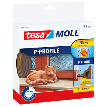 Tetningslist Vindu Tesa P-list Brun 25 m