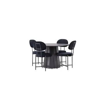 Spisegruppe Venture Home Lanzo Ø120 cm med 4 stk Stella Stoler