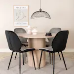 Spisegruppe Venture Home med Bianca Spisebord og 4 Elisa Spisestoler