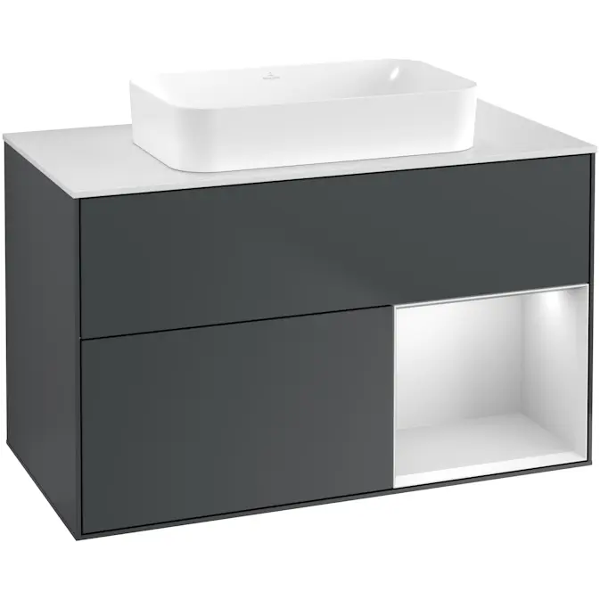 Tvättställsskåp Villeroy & Boch Finion med 2 Lådor Hylla och Bänkskiva för Fristående Tvättställ