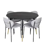 Spisegruppe Venture Home Disa Rund med 4 Valor Stoler