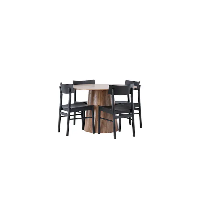 Spisegruppe Venture Home Lanzo Ø120 cm med 4 stk Montros Stoler