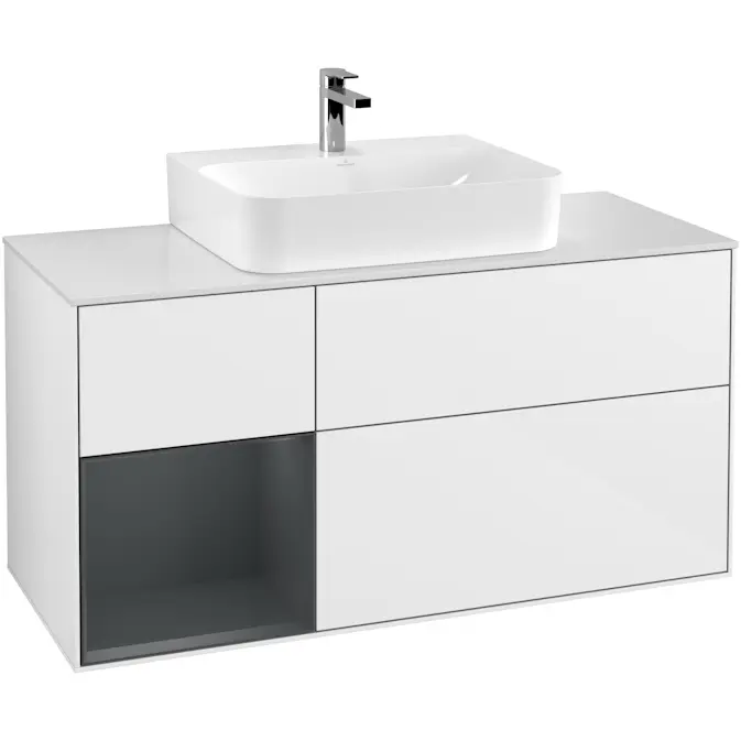 Tvättställsskåp Villeroy & Boch Finion med 3 Lådor Hylla och Bänkskiva för Centrerat Tvättställ