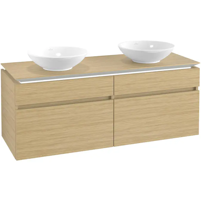 Tvättställsskåp Villeroy & Boch Legato 1400 med 4 Lådor för Två Ytmonterade Tvättställ