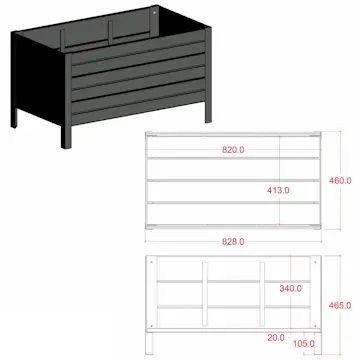 Plantekasse PLUS Classic 41 x 82