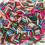 Avlange Glassperler Creativ Company Metallic Lengde 6 mm Dia 1,5-2 mm Hullstr 1 mm Vekt 130 g/1 Pk