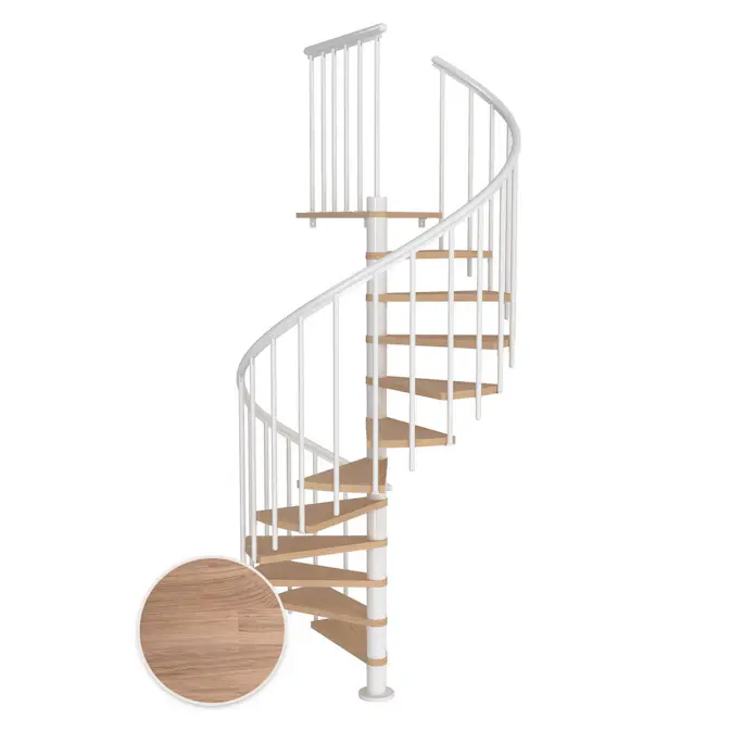 Spiraltrapp Dolle Montréal Eik Hvitoljet Classic 3