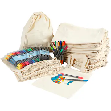 Materiellsett Creativ Company Tekstilnett med Tusj str 27,5x30 cm 1 sett