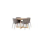 Spisegruppe Venture Home Yakidon Ø120 cm med 4 stk Modesto Stoler