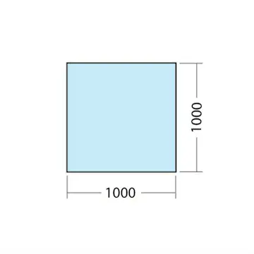 Gulvglass Kaminexperten 1000 x 1000 Kvadratisk