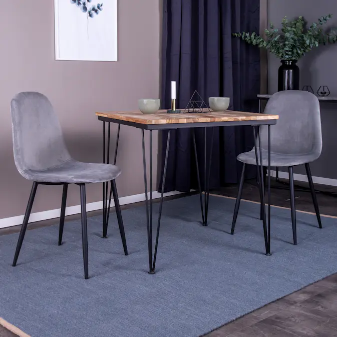 Spisegruppe Venture Home Bim med 2 Pobbie Stoler Fløyel