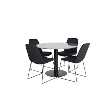 Spisegruppe Venture Home Estelle med 4 Muscot Stoler Polyester