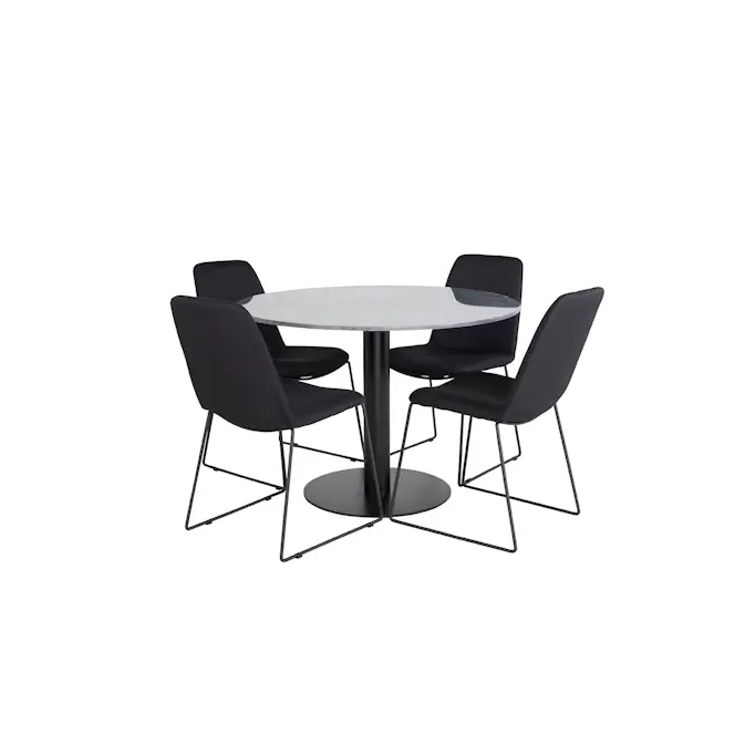 Spisegruppe Venture Home Estelle med 4 Muscot Stoler Polyester