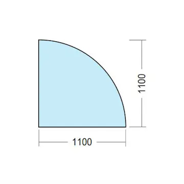 Gulvglass Kaminexperten 1100 x 1100 Hjørne