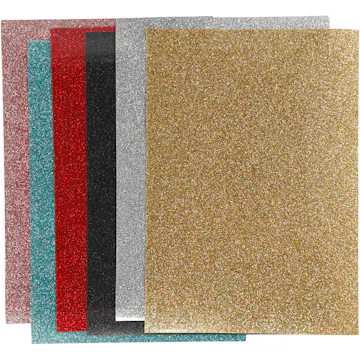 Strykestoff Creativ Company Glitter 148X210 mm Ass Farger 6 Ark/1 Pk