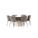 Spisegruppe Venture Home Sandvik med 6 Modesto Stoler