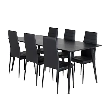 Spisegruppe Venture Home Dipp med 6 Slim Stoler