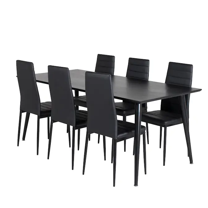 Spisegruppe Venture Home Dipp med 6 Slim Stoler