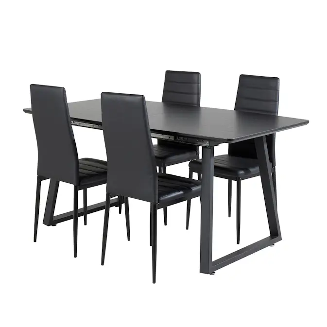 Spisegruppe Venture Home Ina med 4 Sly Stoler Kunstlær