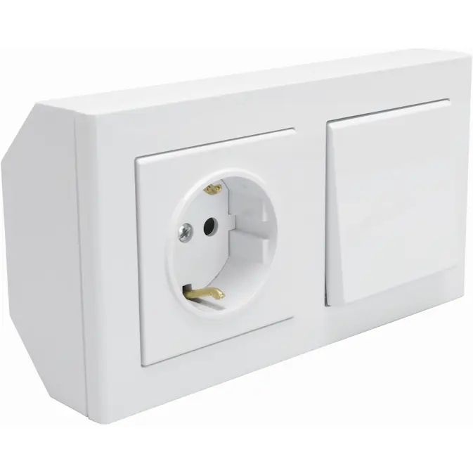 Hjørneboks Malmbergs Optima Bryter+Uttak