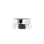 Spisegruppe Venture Home Lanzo Ø120 cm med 4 stk Edina Stoler