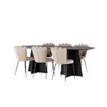 Spisegruppe Venture Home Bootcut Oval med 6 Limhamn Light Stoler