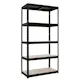 Hylla Home It Stål Med 5 Trävåningar 1800×900×450 mm Svart