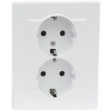 Stikkontakt Malmbergs Optima 2-Veis m/Jord Hvit