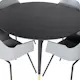 Spisegruppe Venture Home Dipp Ø115 cm med 4 Comfort Stoler