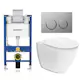 Vägghängd Toalettstol Ifö Spira Art 6245 Rimfree med Geberit DuoFix Omega 82 cm Komplett