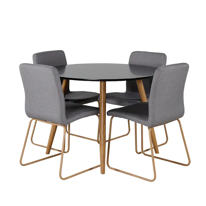 Spisegruppe Venture Home Plaza Ø100 cm med 4st Mace Spisestoler